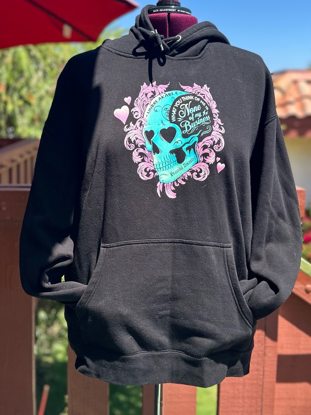 Beautiful Disaster Unbreakable Skull Set Hoodie and Wide Leg Pants